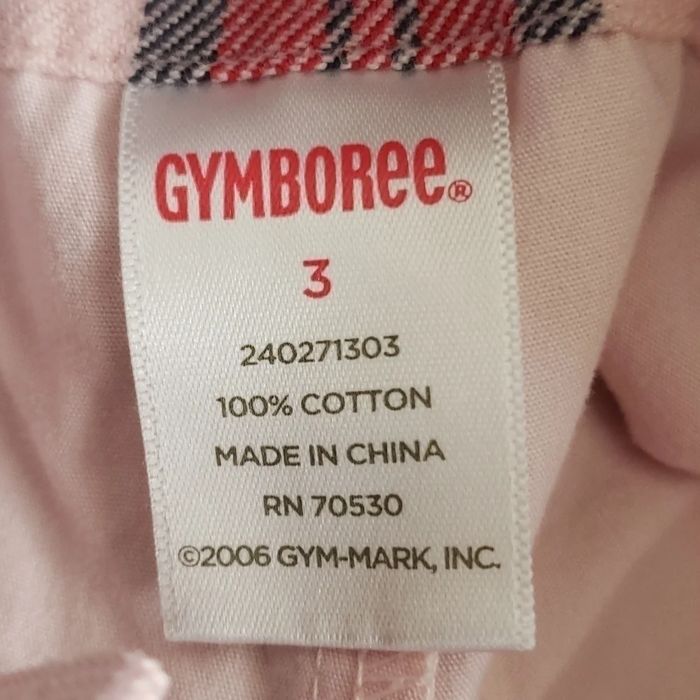 Gymboree Red Pink Plaid Pleated Skort Skirt Size 3T Toddler Girl 100% Cotton EUC